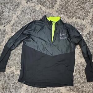 Nike Men's Black and Neon Green Performance Jacket